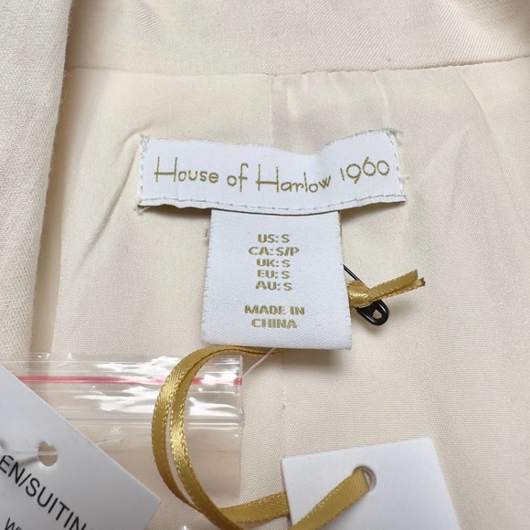 House of Harlow 1960 | Women | Cream Swan Open Front Blazer | Size Small - Picture 9 of 13